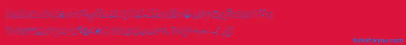 フォントMeatloafShadowOutline – 赤い背景に青い文字