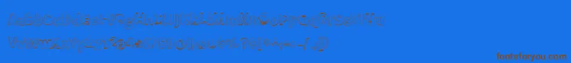 MeatloafShadowOutline Font – Brown Fonts on Blue Background