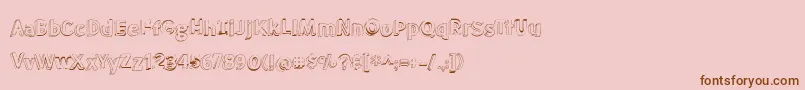 MeatloafShadowOutline-Schriftart – Braune Schriften auf rosa Hintergrund
