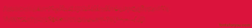 Fonte MeatloafShadowOutline – fontes marrons em um fundo vermelho