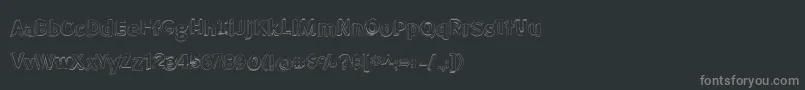 MeatloafShadowOutline-Schriftart – Graue Schriften auf schwarzem Hintergrund
