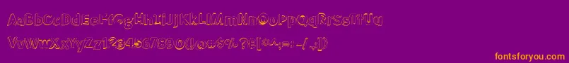 Шрифт MeatloafShadowOutline – оранжевые шрифты на фиолетовом фоне