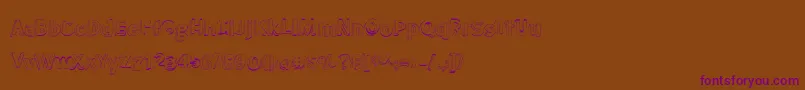 MeatloafShadowOutline Font – Purple Fonts on Brown Background