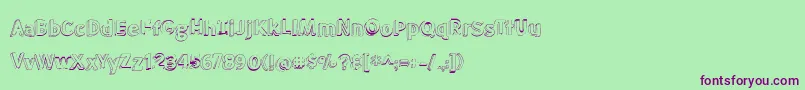 MeatloafShadowOutline Font – Purple Fonts on Green Background