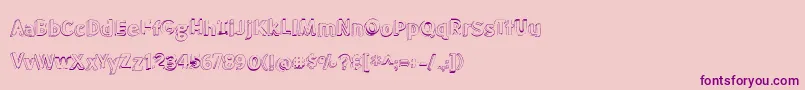 MeatloafShadowOutline-Schriftart – Violette Schriften auf rosa Hintergrund