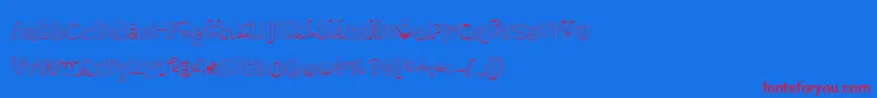 MeatloafShadowOutline Font – Red Fonts on Blue Background