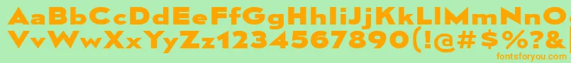 Police MesmerizeExEb – polices orange sur fond vert