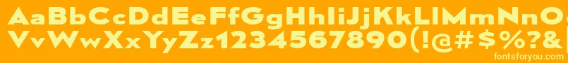 MesmerizeExEb Font – Yellow Fonts on Orange Background
