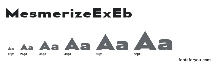 Размеры шрифта MesmerizeExEb