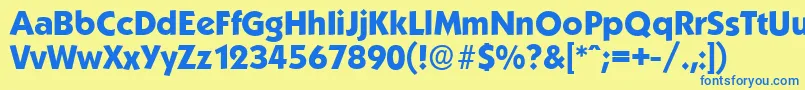 KoblenzserialXboldRegular Font – Blue Fonts on Yellow Background