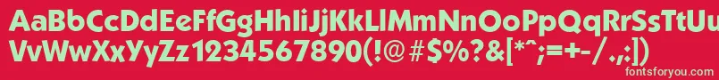 KoblenzserialXboldRegular Font – Green Fonts on Red Background