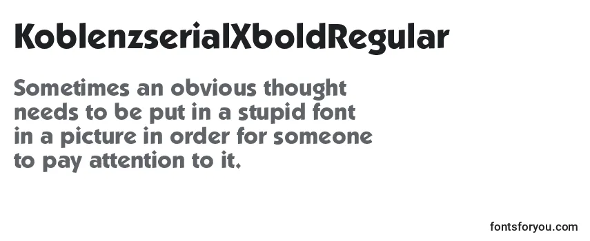 Review of the KoblenzserialXboldRegular Font