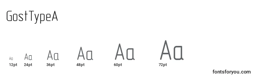 GostTypeA Font Sizes