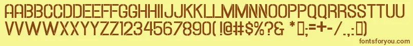 HallandaleStencilBoldJl Font – Brown Fonts on Yellow Background