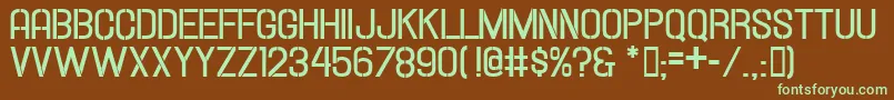 HallandaleStencilBoldJl Font – Green Fonts on Brown Background