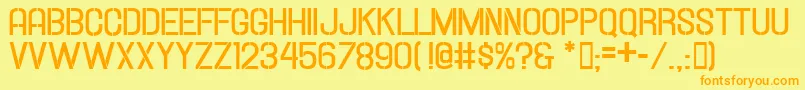 HallandaleStencilBoldJl Font – Orange Fonts on Yellow Background