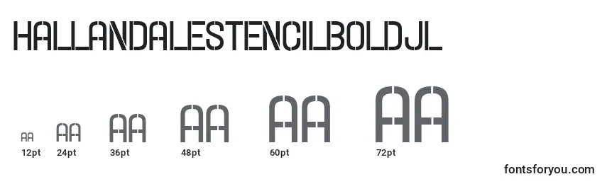 Размеры шрифта HallandaleStencilBoldJl
