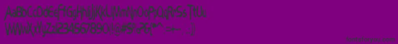 フォントBubblyFrog – 紫の背景に黒い文字