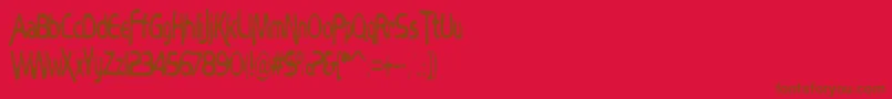 Más sobre la fuente BubblyFrog fuente BubblyFrog – Fuentes Marrones Sobre Fondo Rojo