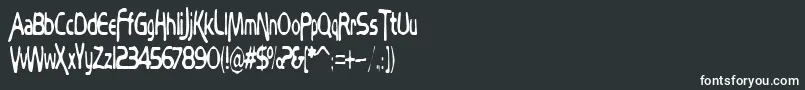 BubblyFrog-fontti – valkoiset fontit mustalla taustalla