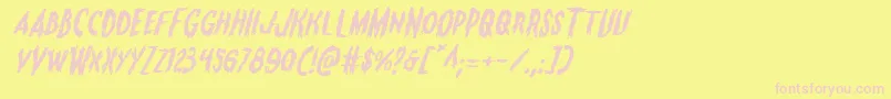 Monsteramaexpandital Font – Pink Fonts on Yellow Background