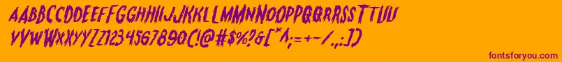 Monsteramaexpandital Font – Purple Fonts on Orange Background