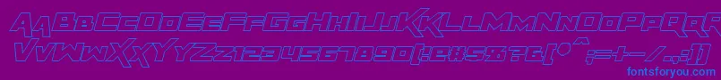 RapierZeroHollowItalic Font – Blue Fonts on Purple Background