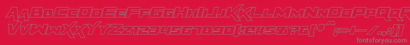 RapierZeroHollowItalic Font – Gray Fonts on Red Background