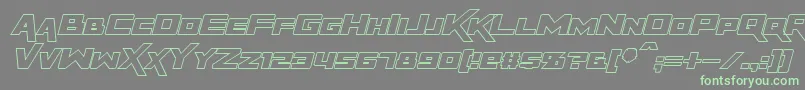 RapierZeroHollowItalic-fontti – vihreät fontit harmaalla taustalla