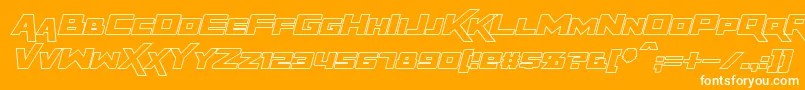 RapierZeroHollowItalic Font – White Fonts on Orange Background