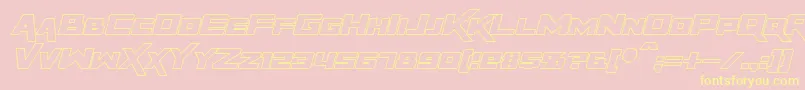 RapierZeroHollowItalic Font – Yellow Fonts on Pink Background