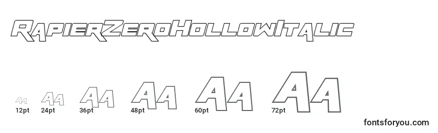 RapierZeroHollowItalic Font Sizes