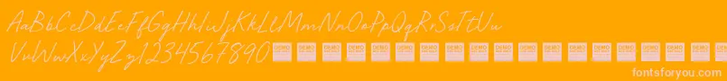 SeasideGrooveDemo Font – Pink Fonts on Orange Background