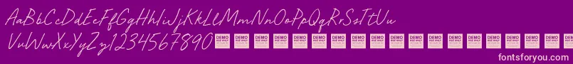 SeasideGrooveDemo Font – Pink Fonts on Purple Background