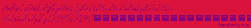 SeasideGrooveDemo Font – Purple Fonts on Red Background