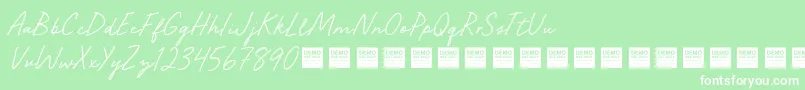 Шрифт SeasideGrooveDemo – белые шрифты на зелёном фоне