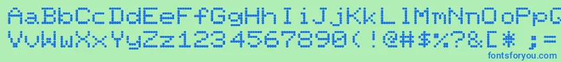 フォントFillit – 青い文字は緑の背景です。