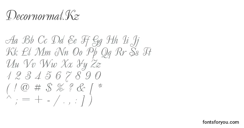 A fonte Decornormal.Kz – alfabeto, números, caracteres especiais
