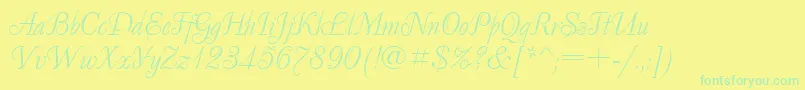 フォントDecornormal.Kz – 黄色い背景に緑の文字