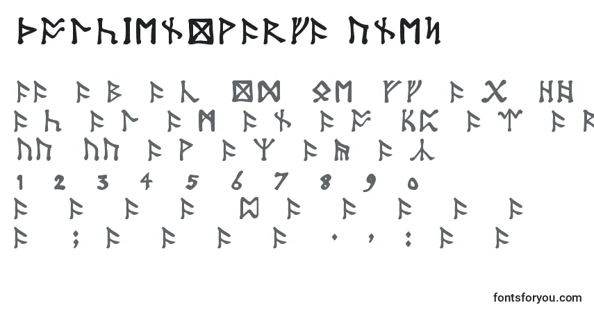 TolkienDwarfRunes-fontti – aakkoset, numerot, erikoismerkit