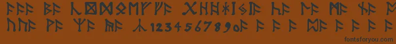 Шрифт TolkienDwarfRunes – чёрные шрифты на коричневом фоне