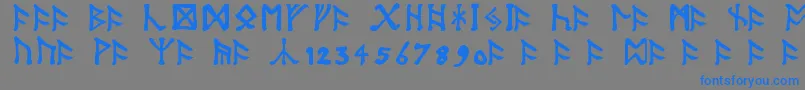 Шрифт TolkienDwarfRunes – синие шрифты на сером фоне