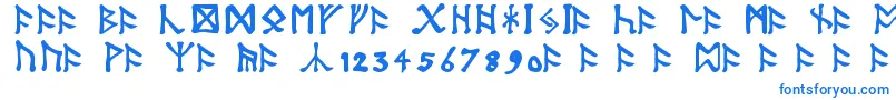 TolkienDwarfRunes-fontti – siniset fontit valkoisella taustalla