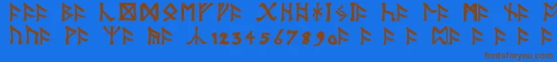 TolkienDwarfRunes Font – Brown Fonts on Blue Background