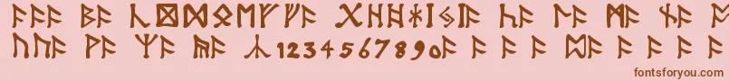 Шрифт TolkienDwarfRunes – коричневые шрифты на розовом фоне