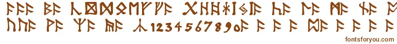 TolkienDwarfRunes-Schriftart – Braune Schriften auf weißem Hintergrund