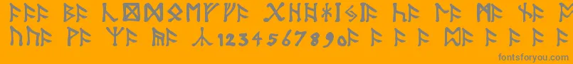 TolkienDwarfRunes Font – Gray Fonts on Orange Background