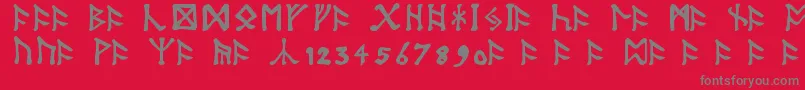 Шрифт TolkienDwarfRunes – серые шрифты на красном фоне