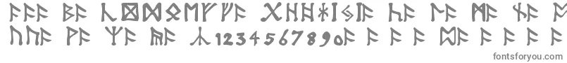 TolkienDwarfRunes-fontti – harmaat kirjasimet valkoisella taustalla
