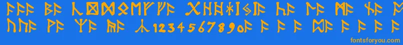 Шрифт TolkienDwarfRunes – оранжевые шрифты на синем фоне